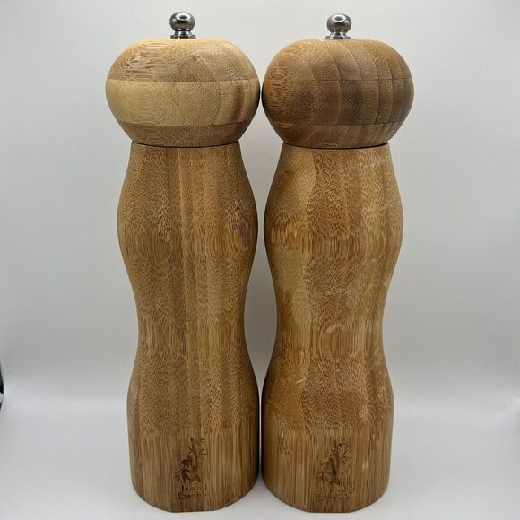 Island Bamboo Pepper  and Salt‎ Grinder/ Mill Set - Picture 1 of 9